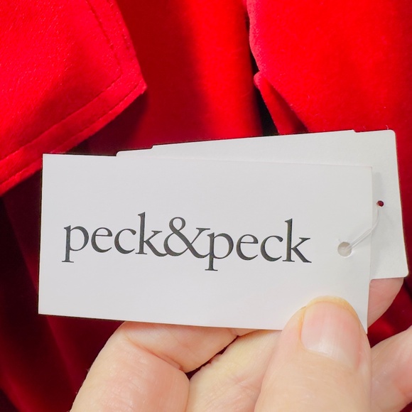 NWT Peck & Peck Red Velvet Two Pocket Edge to Edge Jacket M - Picture 6 of 16